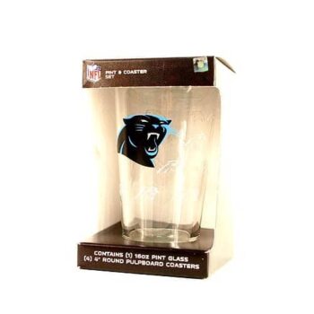 Merch # NFL Glas Carolina Panthers 330ml mit Untersetzer # 13640233